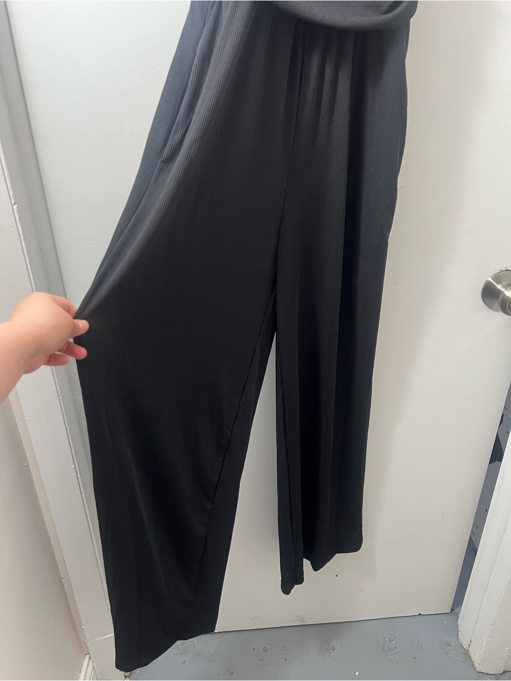 Zay Black Wide-Leg Jumpsuit Pants